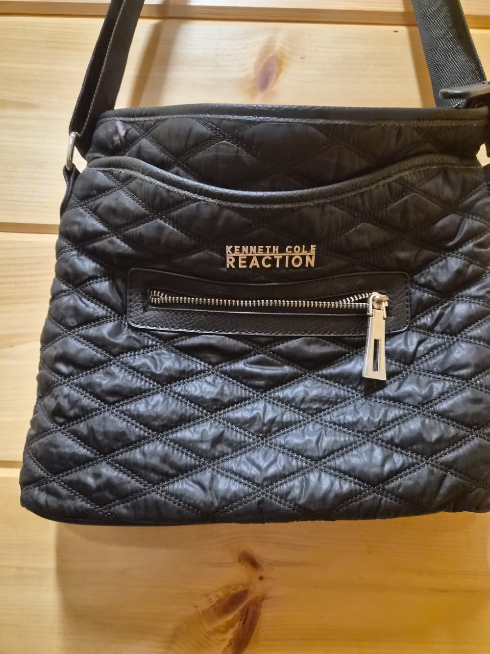 Vintage Kenneth Cole Reaction Quilted Black Crossbody Bag